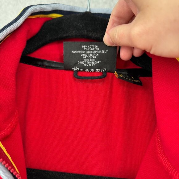 Alpine Club Switzerland Mens VTG Quarter Zip Wind Breaker Pullover Size L Red - Picture 8 of 12